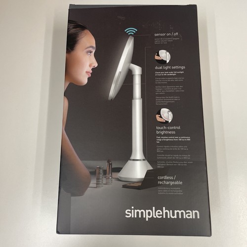 Simplehuman Sensorspiegel ST3054 beleuchtet 8" Vergrößerung 5X - weiß OFFENE BOX - Bild 3 von 6