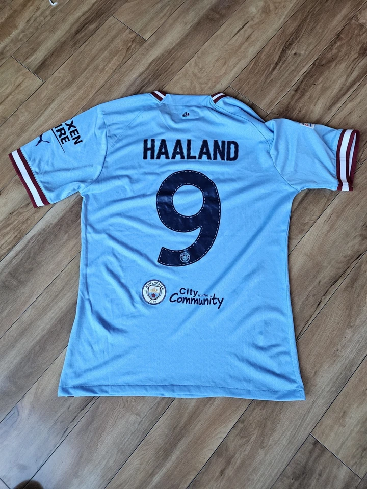 MANCHESTER CITY Final ISTANBUL 2023 HAALAND XL Football Soccer Jersey block core - Image 3 of 4