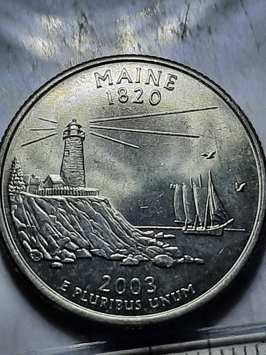 2003 P Maine Quarter DIE CHIP Between I and N God We Trust Obverse See Photos. - Picture 3 of 3