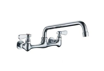 BWE 2-Handle Wall Mount Kitchen Faucet With 8 Inch Swivel Spout 8'' Center