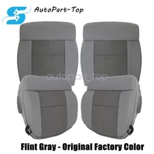 For 2005-2008 Ford F150 XLT Driver & Passenger Side Cloth Seat Cover Flint Gray