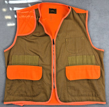 SAFTBAK Hunting Vest Orange  Brown Shoulder Pad No Game Pouch VG