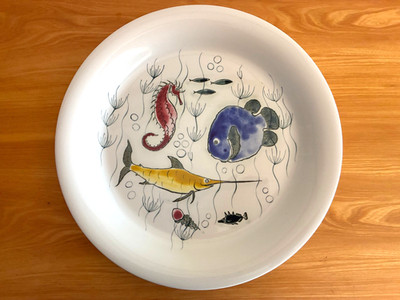 Large Platter or Charger Plate Arabia Finland Crayfish by Anja Juurikkala #2