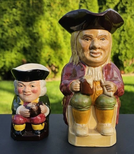 Vintage Toby Mug Pitcher Staffordshire Sons Wood Pottery England Lot Of 2