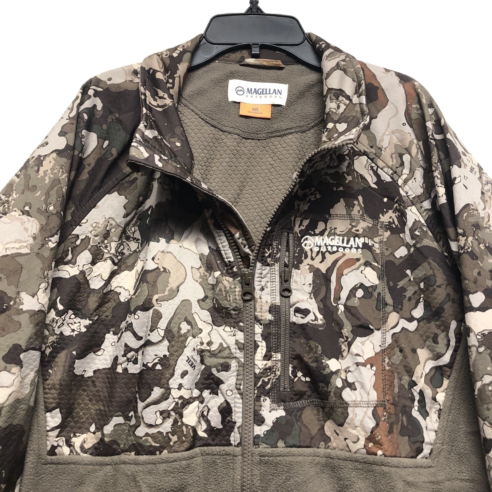 Magellan Outdoors Fleece Veil Camo Full Zip Jacket Mens 2XL Hunting Brown Green - product detail image 1