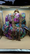 MOSSIMO SUPPLY CO WOMEN’S FLORAL FABRIC BACKPACK MULTI-POCKET CANVAS STRAPS