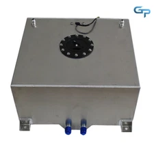 15 Gallon Polished Aluminum Racing Drift Fuel Cell Tank+level Sender