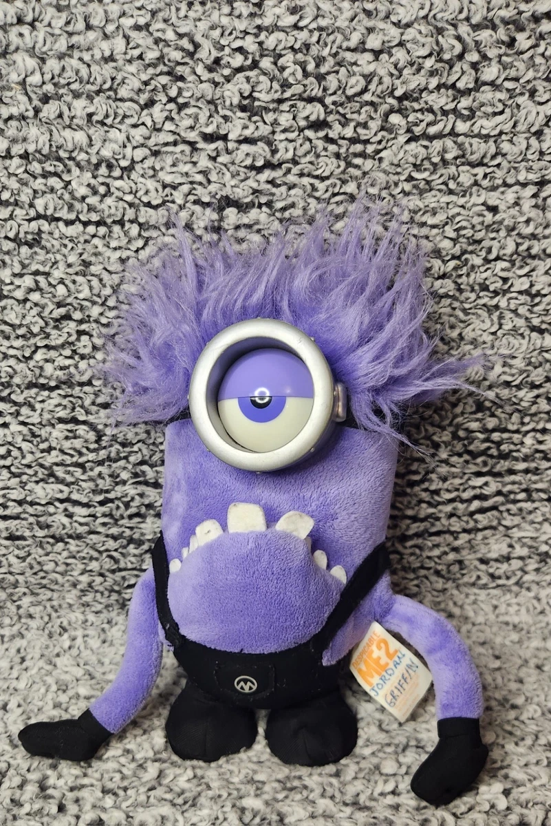 DESPICABLE ME 2 TALKING EVIL MINION GLOWING EYE PURPLE PLUSH TOY THINKWAY