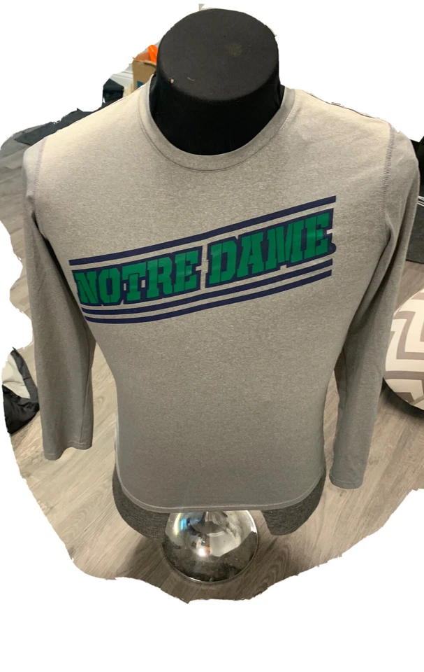 Notre Dame Youth Large Long Sleeve Shirt Heat Gear - Image 2 of 4