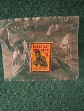 SUGAR RAY ROBINSON Stamp Size Pin (1"x1.5") April 7, "2006" First Day Issue +