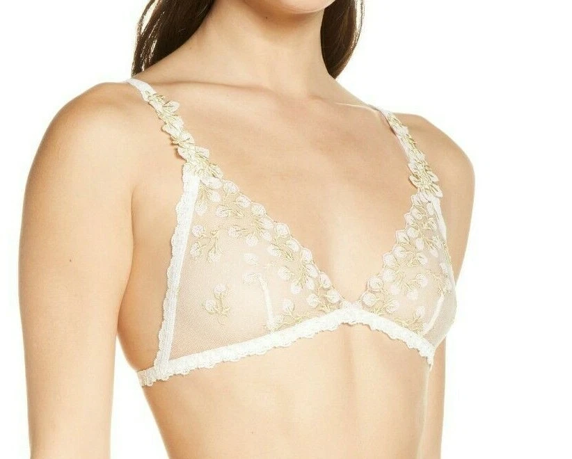 Bralette de novia HANKY PANKY flor bordado talla S marfil Foto 3 de 4