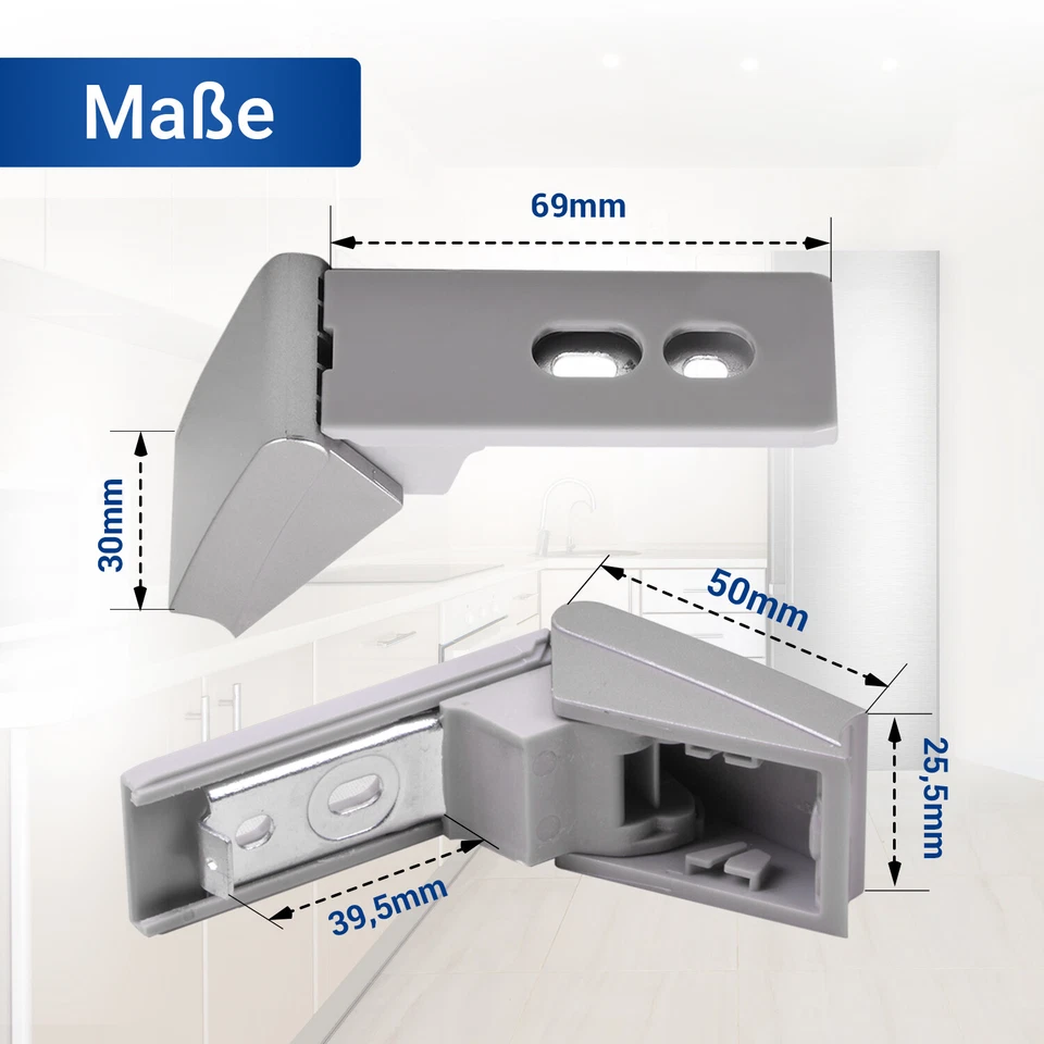 Scharnier 2x passend wie Liebherr 9590178 Griff Reparaturset für Kühlschrank - Bild 4 von 4