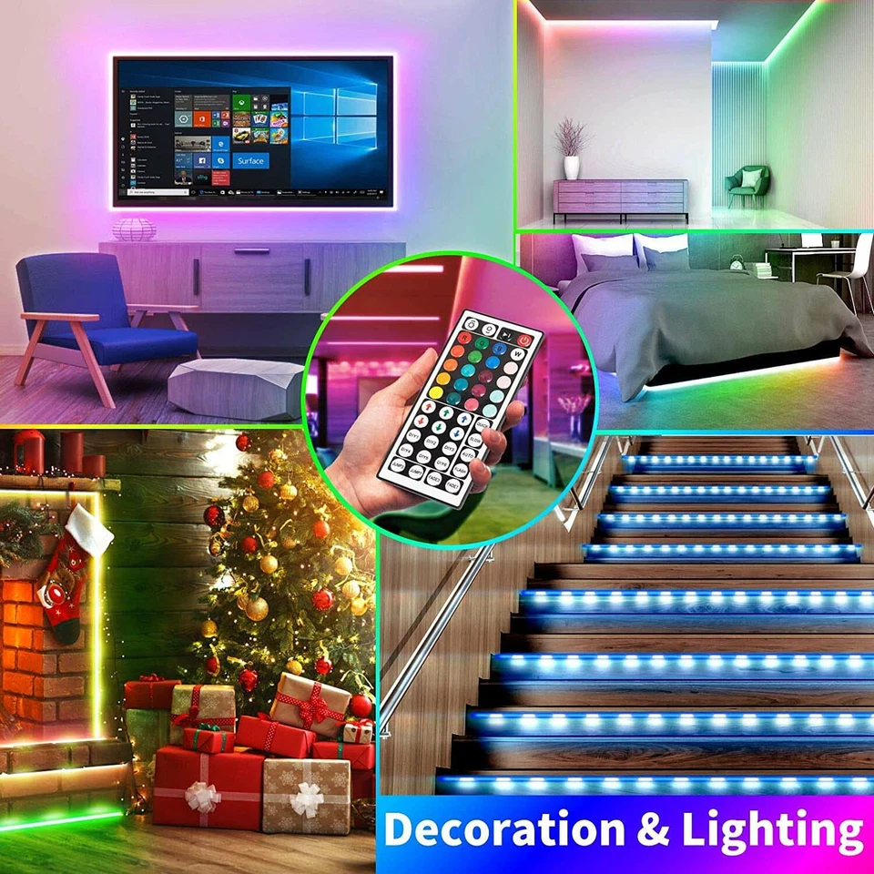 LED Stripe Streifen RGB 5050 Band Leiste Licht Wasserdicht Lichterkette 1m-30m - Bild 2 von 4