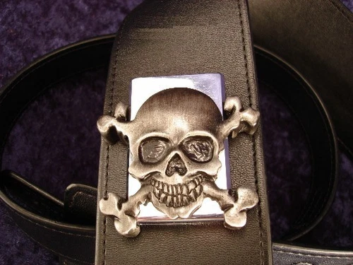 REBEL GUITAR STRAP METAL SKULL LIGHTER - SYNYSTER GATES of AVENGED SEVENFOLD