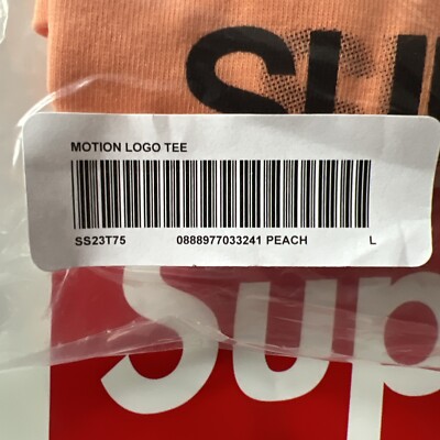 Supreme Motion Logo Tee Peach (SS23) - Size Large - Brand Supreme Motion Logo Tee Peach (SS23) - Size Large - Brand