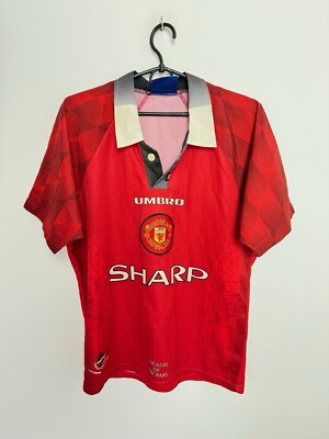 Manchester United 1994/1995 Heim Fußball Trikot Umbro Vintage Größe Y Jungen
