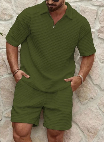 New Summer Outfit 2-Piece Set Tracksuit Short Sleeve Shirt and Shorts Sweatsuit - Bild 10 von 17