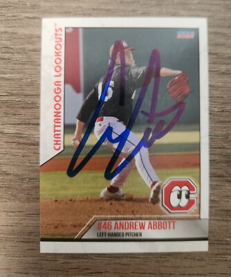 Andrew Abbott Signed 2022 Choice Chattanooga Lookouts Card Cincinnati Reds