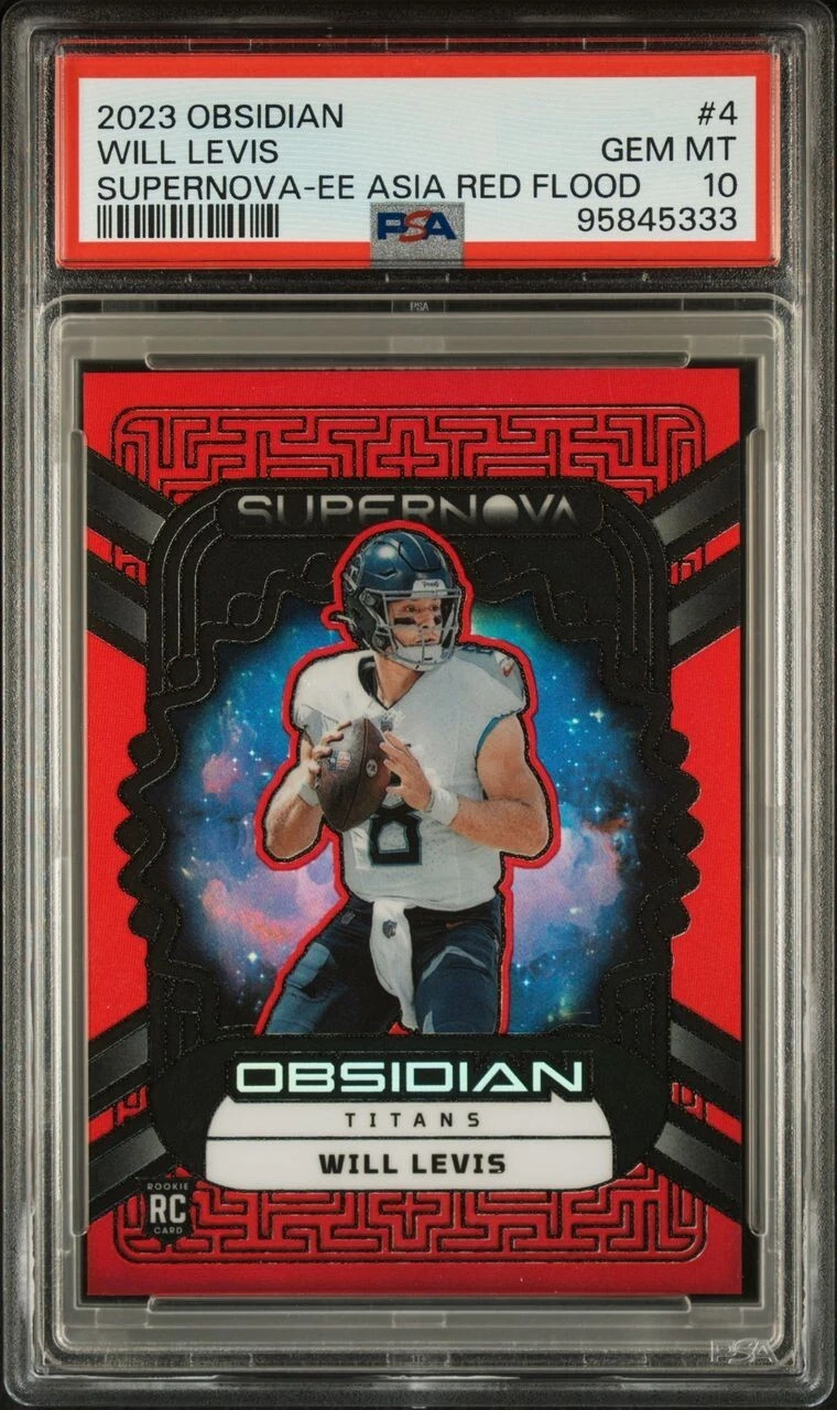 Will Levis Panini Obsidian Supernova #4 Electric Etch Asia Red Flood