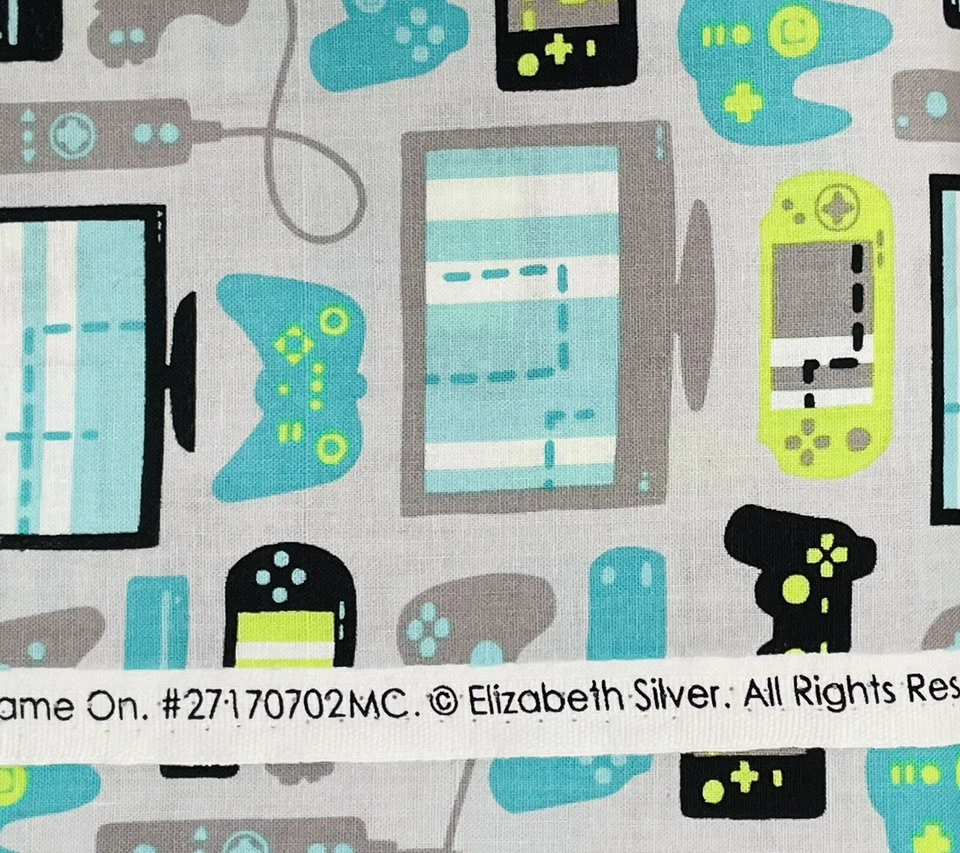 NEW Camelot Fabric "Game On" 100% Cotton Video Game Motif Multicolor 44"x 3/8 yd - Image 3 of 4