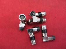 QTY 5 PPC RIGHT ANGLE RG11 COAX COMPRESSION CONNECTORS EX11RAFM AQUATIGHT 90 DEG