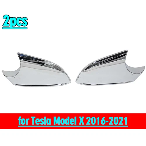 L+R Side Rear View Mirror Chrome Cover Lower Holder for Tesla Model X 2016-2021