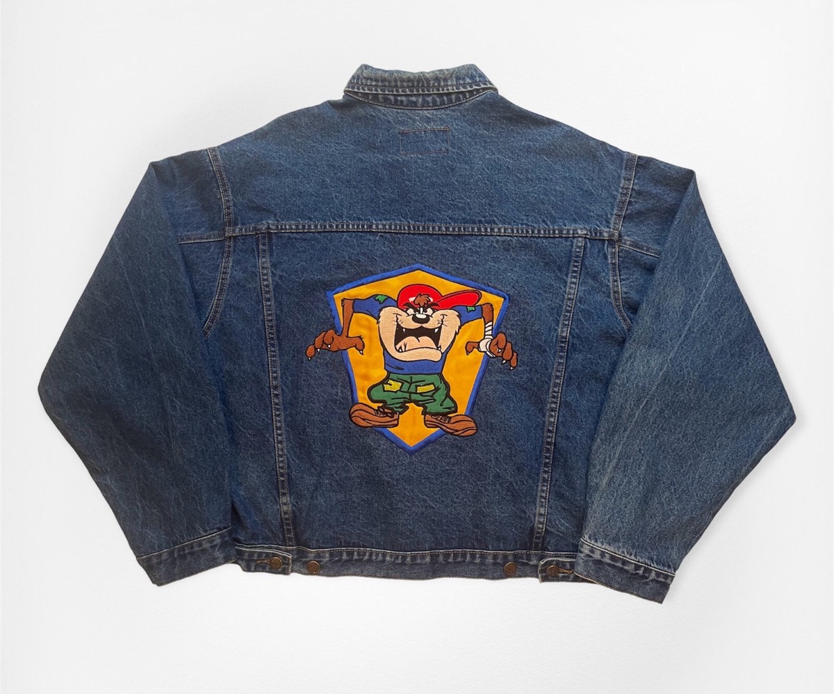 Vintage Top Line Denim Jacket Adult Large Blue Looney Tunes