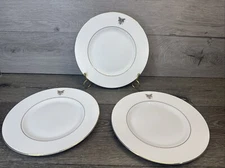 Wedgwood Vera Wang 9” White Bee  Gold Trim Accent Salad Plate-Set Of 3