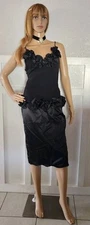 Vintage Hilly's Harp Sleeveless Black Midi Dress Size Small Used 