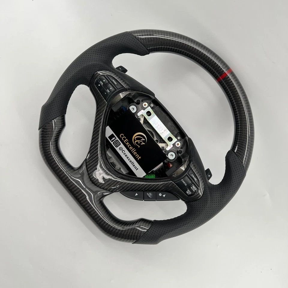 For Acura TSX 2009-2014 glossy carbon fiber steering wheel/core/trim/Paddles - Image 2 of 4