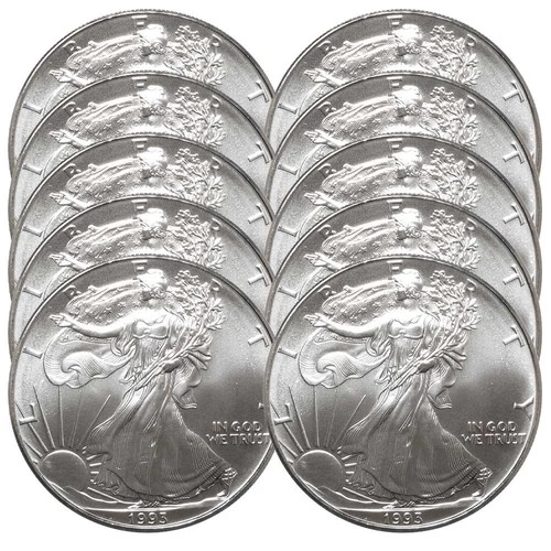 Lot of 10 - 1993 $1 American Silver Eagle 1 oz BU