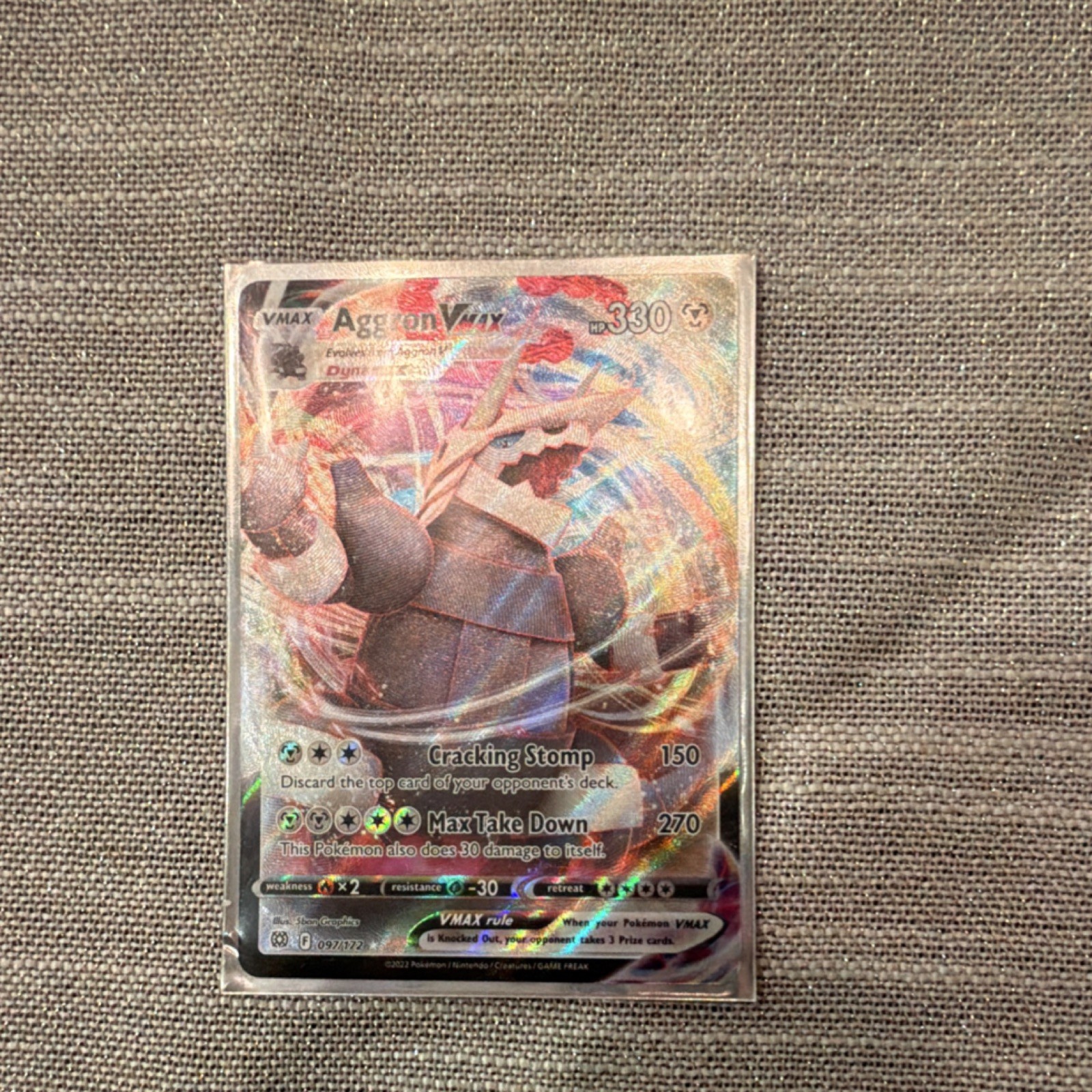 Pokémon Aggron VMAX 097/172 Brilliant Stars Ultra Rare Full Art Holo 330 HP Card