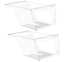 2 Pk New 240337103 Refrigerator Crisper Drawer Bin Frigidaire Kenmore AP2115741