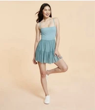 Blogilates Women XS Cameo Blue  Ballerina Active Dress Shorts With Pockets NWT