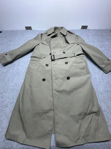 Valor Collection Olive Trench Coat Mens 38R Double Breasted Belted All Weather - product listing photo