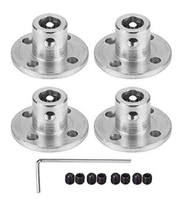 4Pcs 6mm Flange Coupling Connector, Rigid Guide Model Coupler 6mm, Silver 