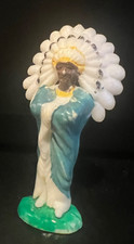Vintage plastic Native American Indian chief figurine made in Hong Kong