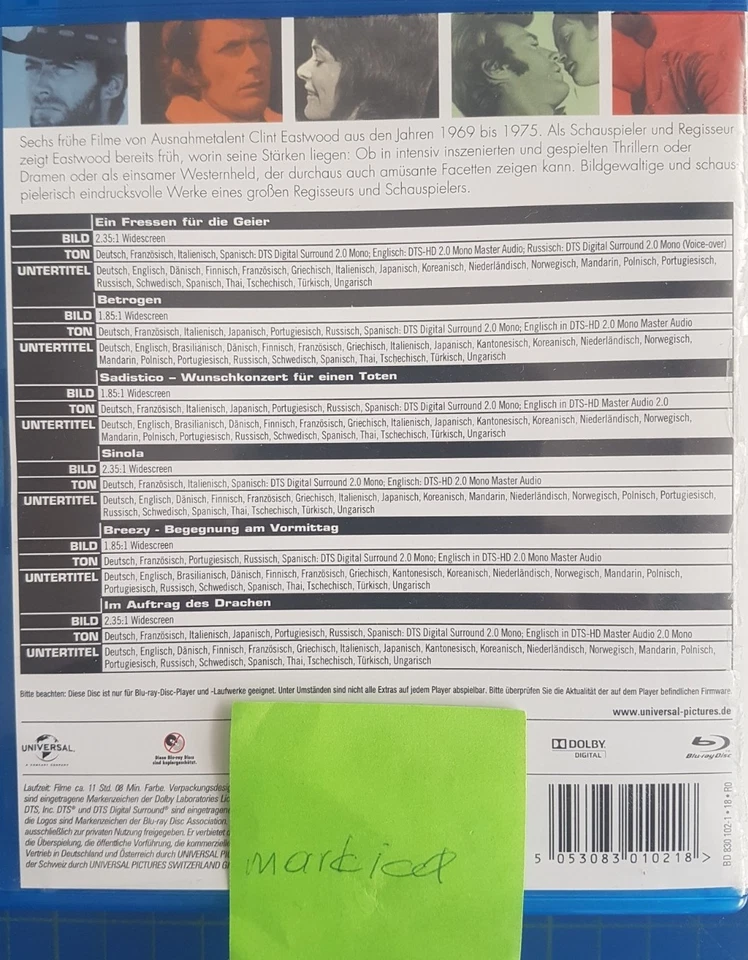 Clint Eastwood Blu Ray Collection Sammlung 6 Filme Movies like new rar rare - Bild 4 von 4