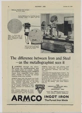 1926 ARMCO, American Rolling Mill Co. Ad: Difference Between Iron & Steel No. 2