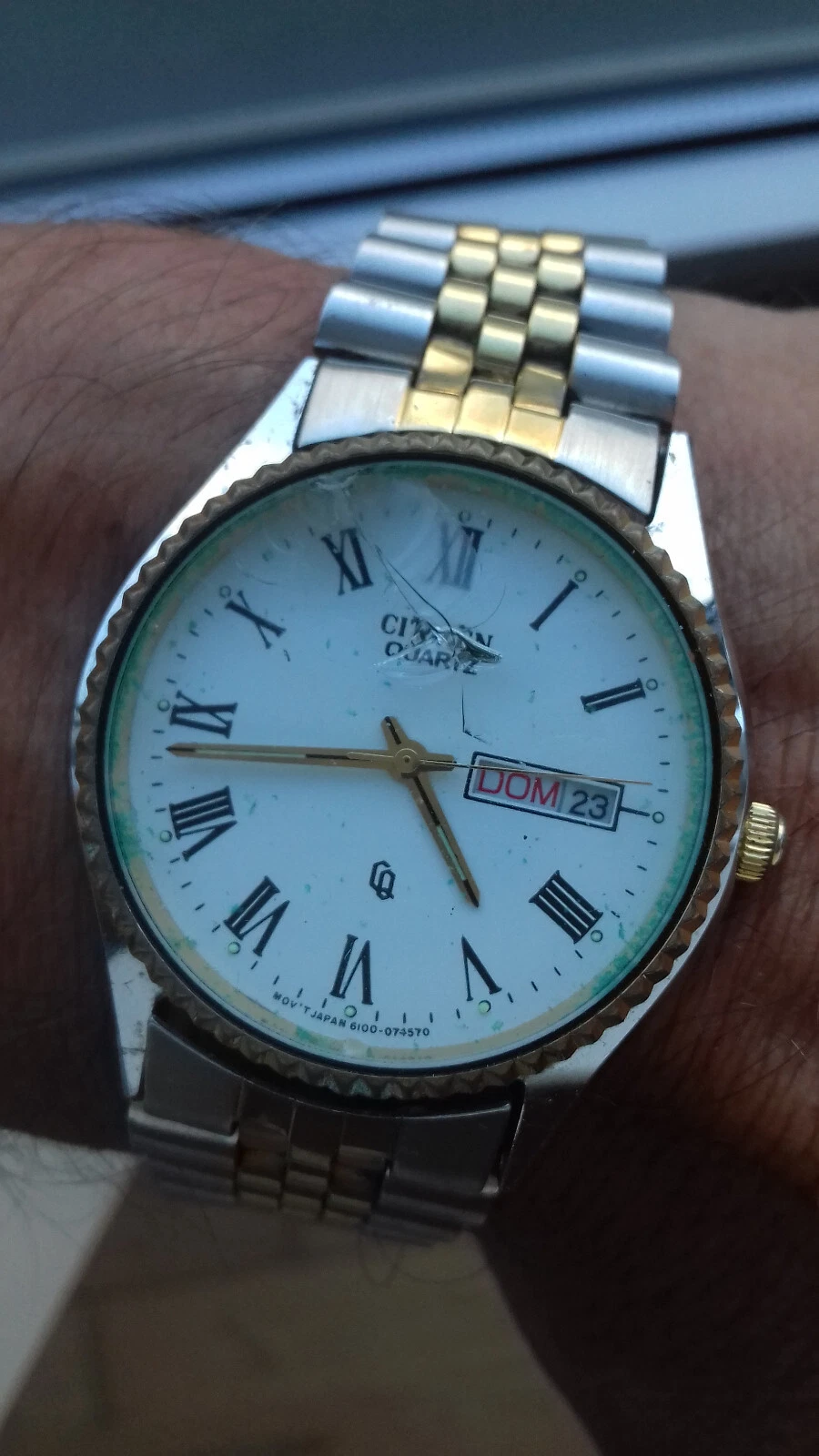 Citizen 6100-072901 M VINTAGE JAPAN WATCH QUARTZ 90's MONTRE RELOJ