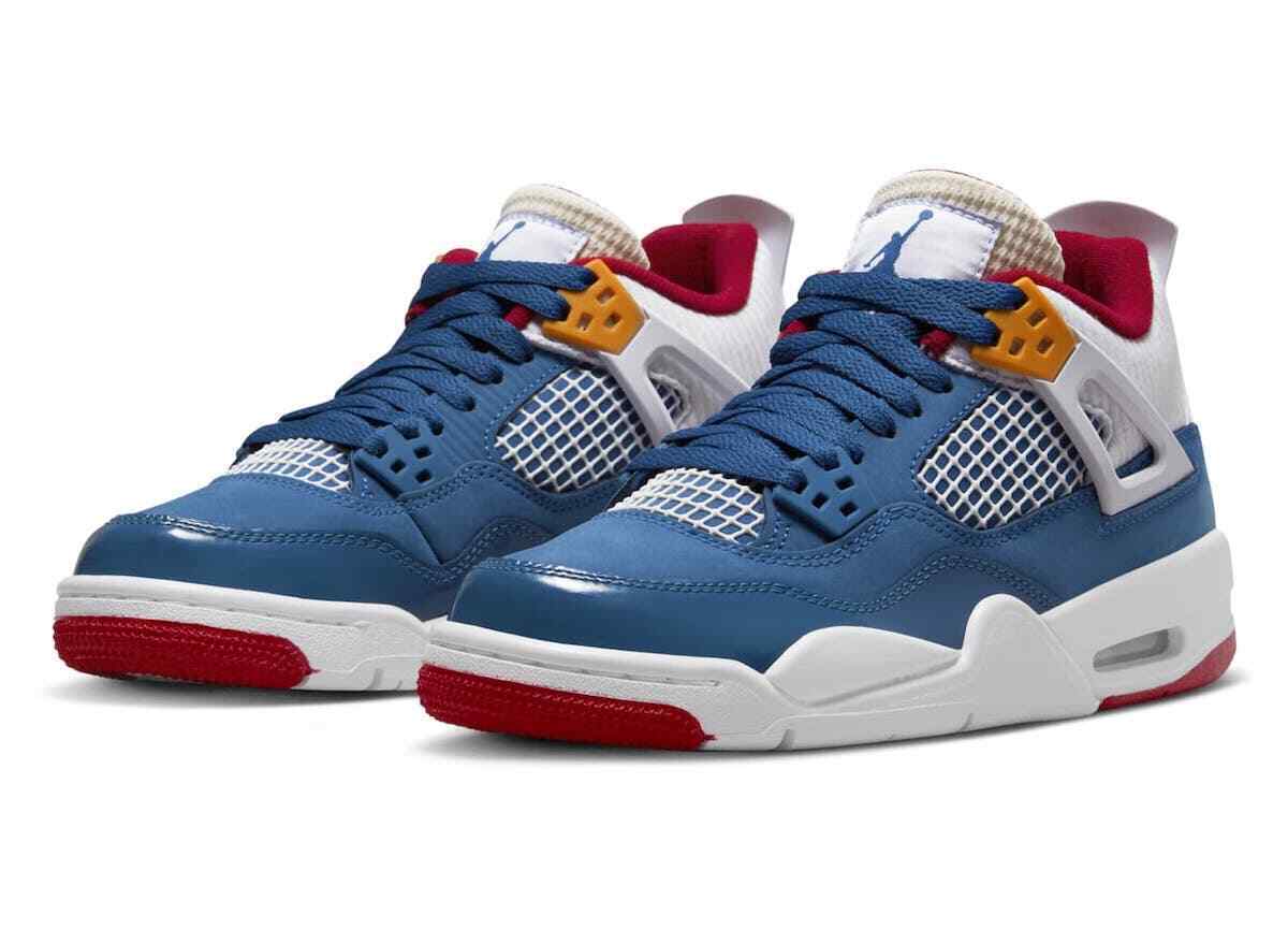 Nike Air Jordan 4 Retro GS French Blue White Gym Red DR6952-400 Youth Sz  3.5Y-7Y