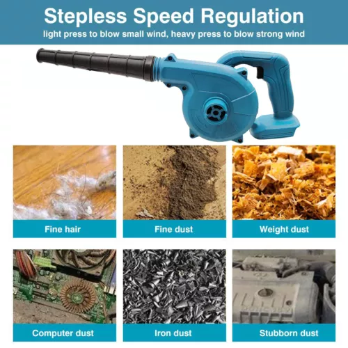 Cordless Leaf Blower Electric Handheld Dust Cleaner w/ Charger & Tube +2 Battery - Picture 6 of 25