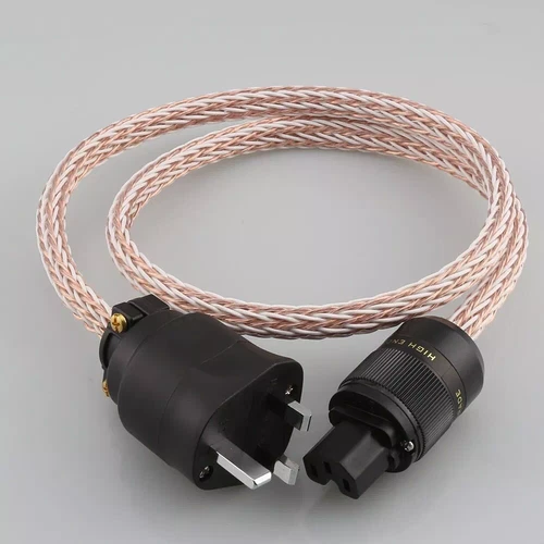 Cable de alimentación de audio CA de cobre para audiophile 12TC OCC enchufe del Reino Unido IEC320 conector hembra - Imagen 2 de 6