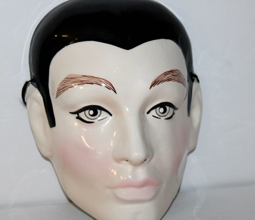 Vintage Mann Gesicht Ton Kunst Keramik Maske Guss aus Porzellan Wand Dekor Made in USA