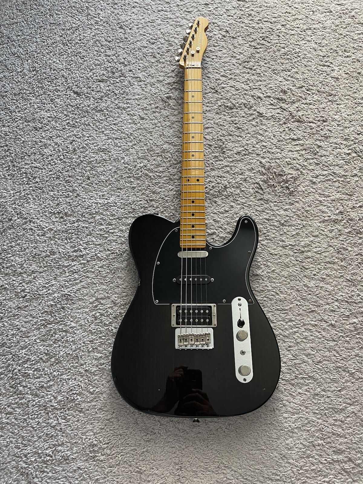 Fender Modern Player Telecaster Plus 2014 HSS Black Transparent Maple Guitar