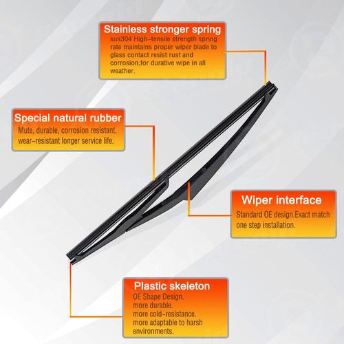 Rear Wiper Blade & Arm Kit For Nissan 2008-2013 ROGUE 2011-2016 JUKE OE Quality - Picture 5 of 22