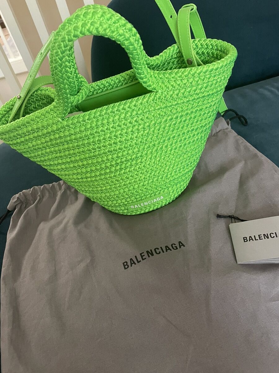 Balenciaga Ibiza Small Basket Bag With Strap Neon Green | eBay Balenciaga Ibiza Small Basket Bag With Strap Neon Green | eBay