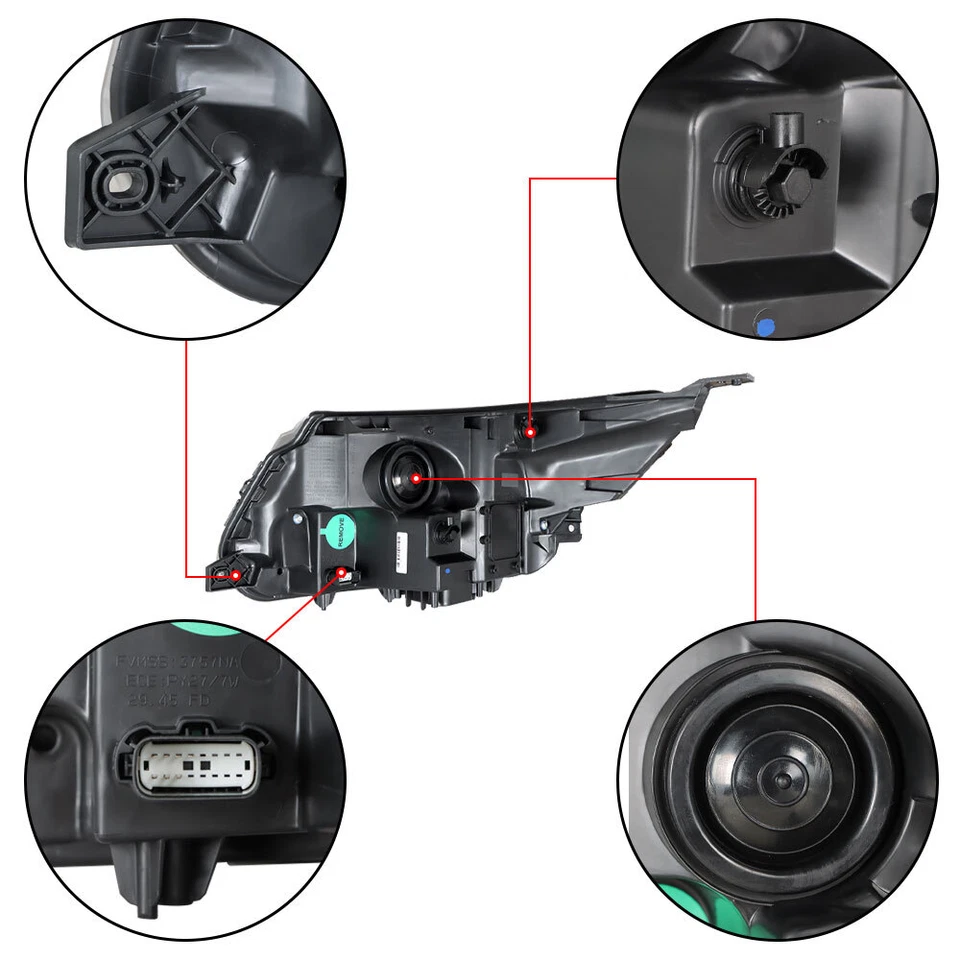 Par de faros halógenos aptos para Ford Explorer 2016-2019 con LED DRL cromo diestro+derecho Foto 4 de 4