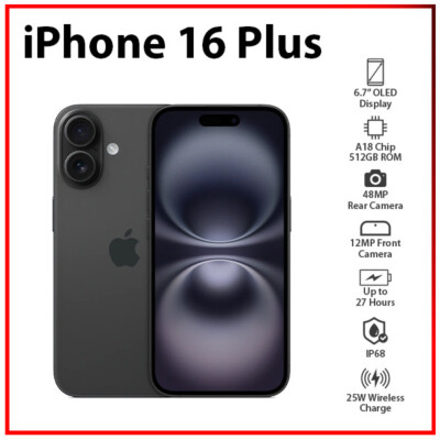 iPhone 16 Plus 128GB ブラック Amazon.com: Apple iPhone 16 Plus, US Version, 128GB, Black