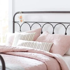 $120.46 Stone & Beam Vintage Pink Floral Embroidery Coverlet Set Full Queen 90" 